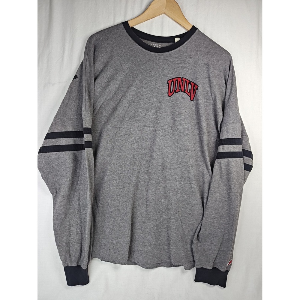 UNLV Rebels Shirt Mens Medium Gray Original League Long Sleeve Spirit Jersey Tee